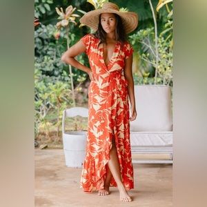 XIX Palms Hawaii Tropical Napali Wrap Dress XS NWOT